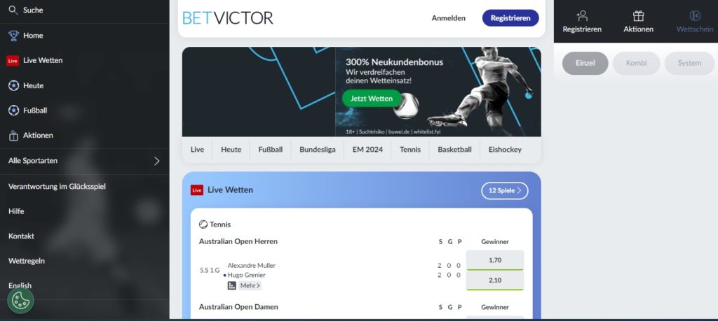 BetVictor Sportwetten