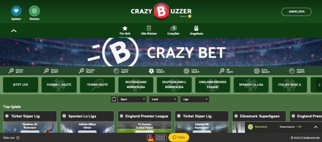 Crazybuzzer Sportwetten