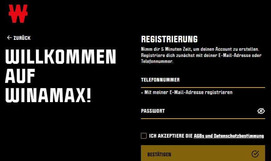 Winamax registrieren