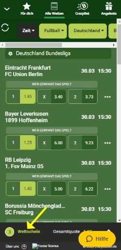 Crazybuzzer Sportwetten App