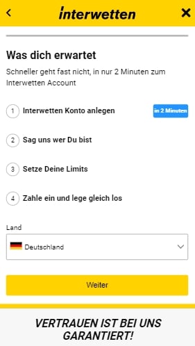 Interwetten Anmeldung