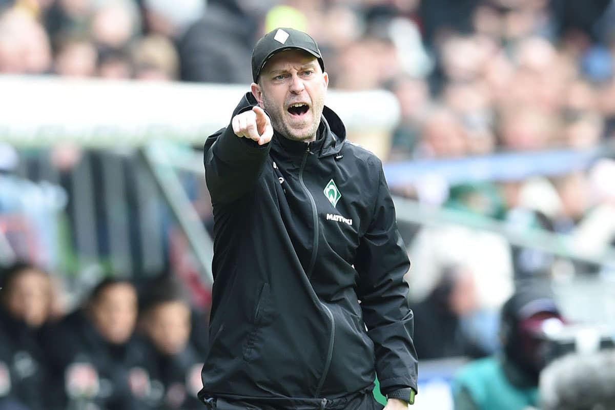 Bremen Trainer Ole Werner / Werder Bremen Gladbach Tipp (© dpa picture alliance / Alamy Stock Photo)