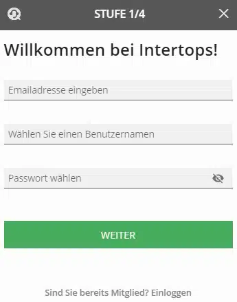 intertops registrierung