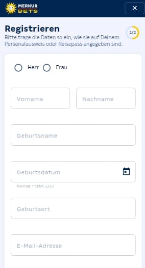 Merkur Bets registrieren