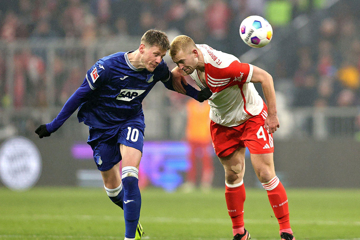 Wout Weeghorst vs Matthijs de Ligt / Hoffenheim Bayern Tipp (© dpa picture alliance / Alamy Stock Photo)