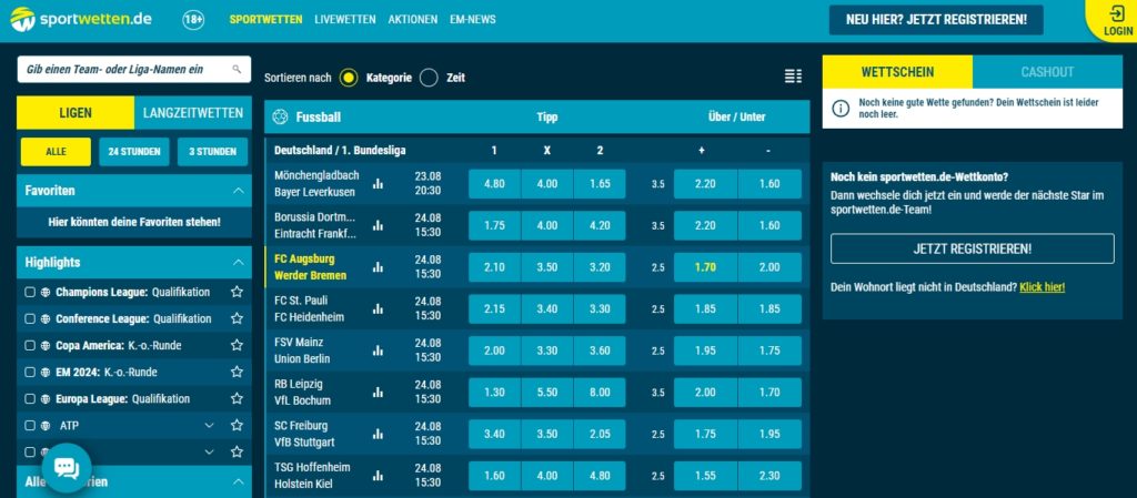 Sportwetten.de Webseite