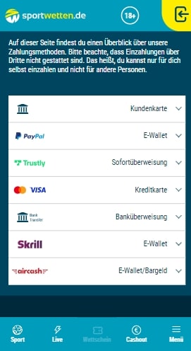 Sportwetten.de Zahlungen