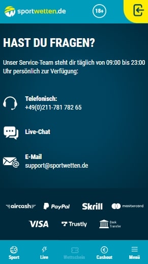 Sportwetten.de Kontakt