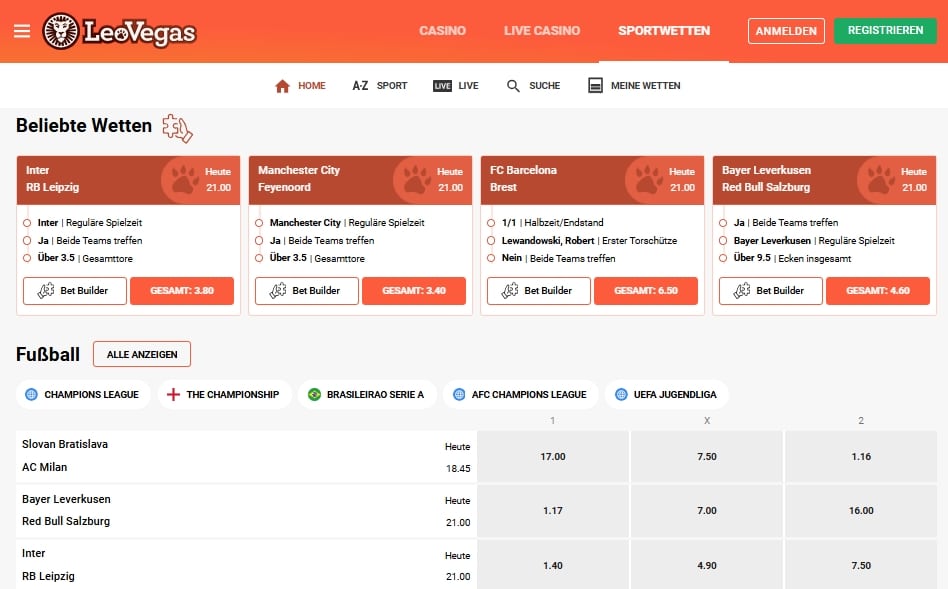 LeoVegas Sportwetten