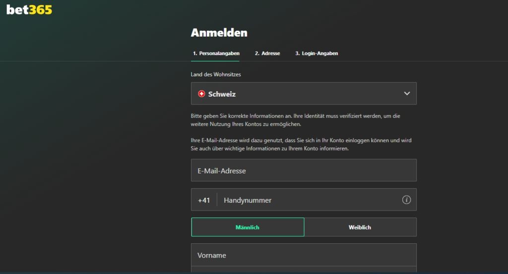 Bet365 registrieren