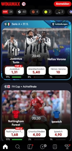 Winamax Mobile-Wetten