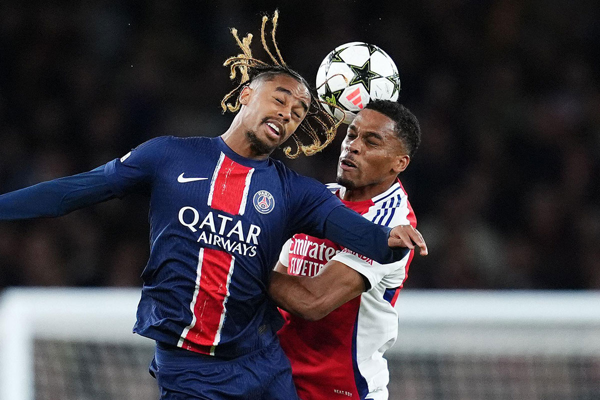 Jurrien Timber vs Bradley Barcola / Arsenal PSG Tipp (© PA Images / Alamy Stock Photo)